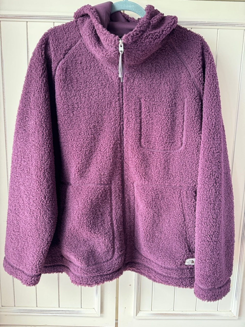 The North Face Purple Sherpa Zip Hoodie Jacket